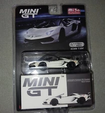 Mini GT 1/64 Lamborghini Aventador SVJ Roadster Bianco Canopus White #224 RARE