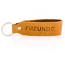 " Samui " Keychain Engraving Friends Tumatsch-Leder Genuine Leather IN Braun