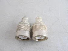 2x UG-636A/U AMPHENOL BNC-Female to C-Male Coaxial Adapter Vintage Silver Plated