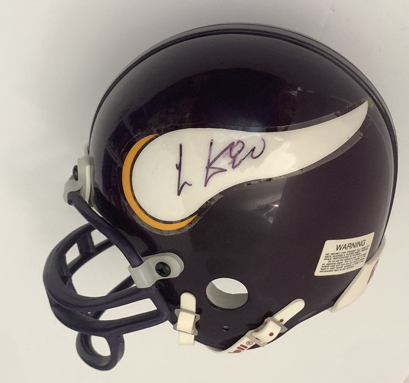 Cris Carter Michael Bennett signed Vikings Mini Helmet nfl riddell football