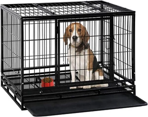 Cage de cage de chien 36"/42"/48" chien Kennel Pet Playpen porte double en plastique
