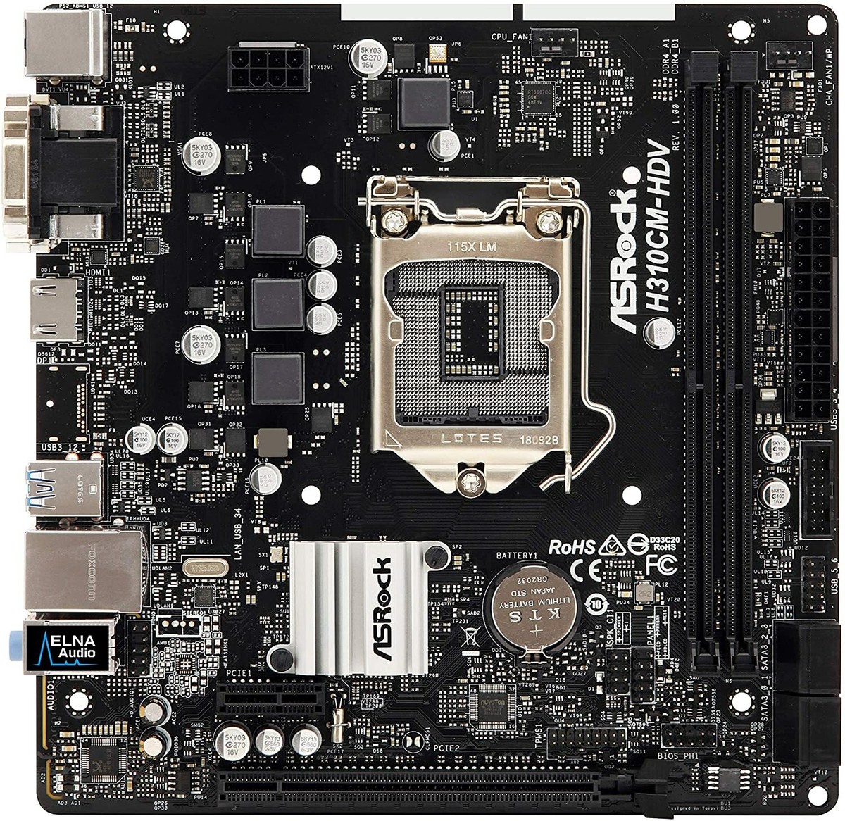 FOR ASRock H310CM-HDV Motherboard Supports Intel H310 LGA1151 DDR4