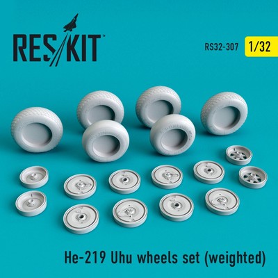 ResKit RS32-0307 Scale 1:32 He-219 Uhu wheels set weighted for plastic model kit