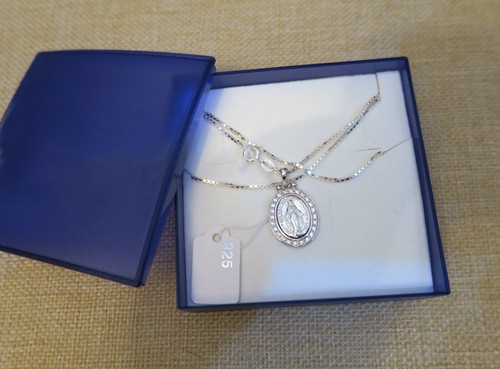 925 ECHT SILBER *** Anhänger 26 mm *** Heilige Maria Madonna, Kette - 第 8/11 張圖片