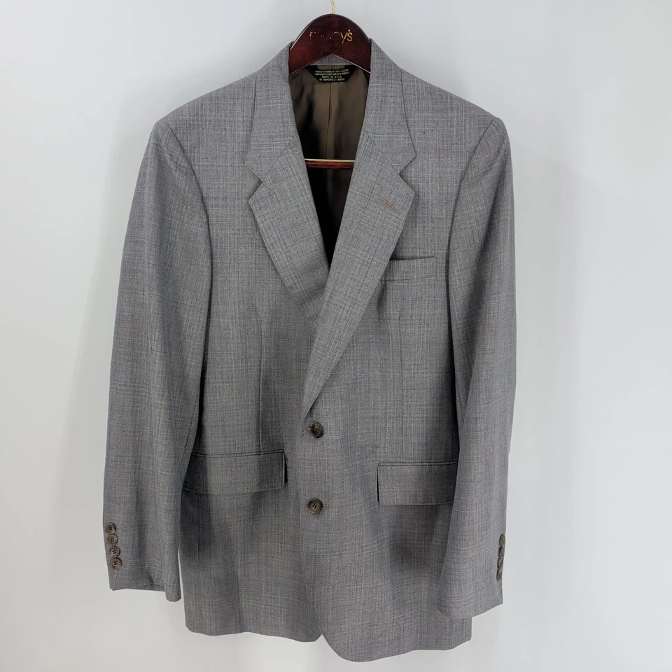 Abrigo Blazer Deportivo Gris Ambassador Suiting Dos Botones Cuello Muesca Frontal Talla 36S Foto 2 de 4