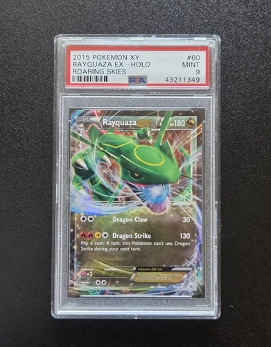 2015 Pokemon Rayquaza EX 60/108 Roaring Skies Holo Full Art EN PSA 9 Low Pop