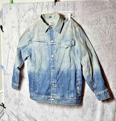 Jean Jacket Men's L  Black Label Blue Denim Cotton Coat