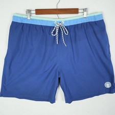 Chubbies Mens XXL Blue Swim Trunks 7 Inch Inseam Mesh Lined Colorblock Waist