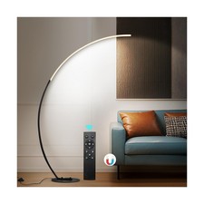 Modern LED Arc Floor Lamp Dimmable,Black Gold Arched Floor Lamp Standing Lamp...
