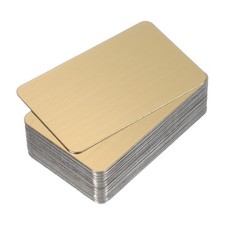0.5mm Stainless Steel Metal Business Cards, 30 Pack Brushed Name Card, Gold