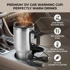 Heated Travel Mug Universal Car Electric Heating Bottle Cup 304 Stainless Steel