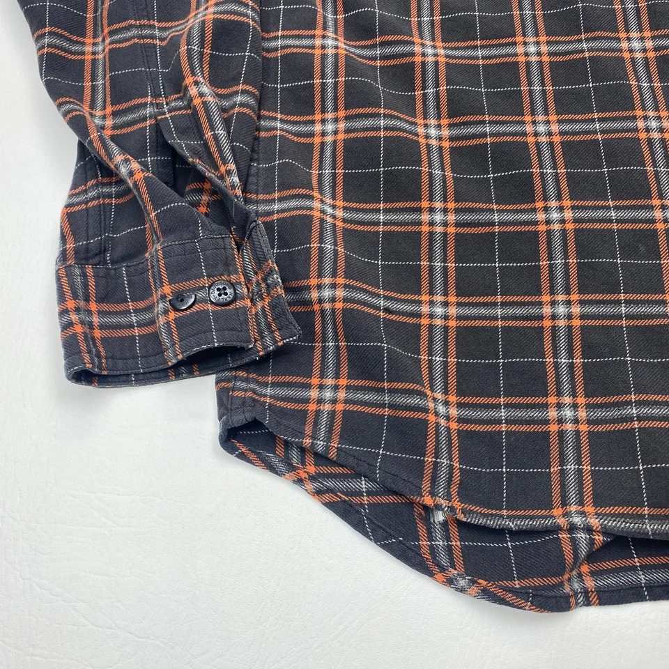 Harley-Davidson Flannel Shirt Mens Large Plaid Long Sleeve Button Up Embroidered - Image 3 of 4