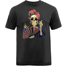 Frida Day of The Dead Skull Skeleton T-shirt