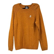 Psycho Bunny Burnt Orange Lambswool Tweed Sweater Mens XL Logo Knit Heritagecore