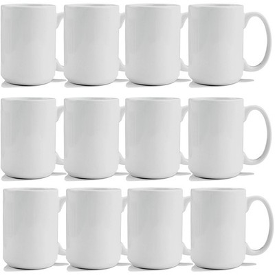 Bulk Sublimation Blank Mugs 15 oz - Dishwasher Safe for Vibrant Customization
