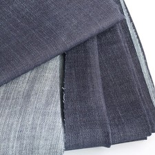 9.2oz Deep Blue Stretch Denim Fabric Cotton Blend Unwashed 67 Inch 2 Yards