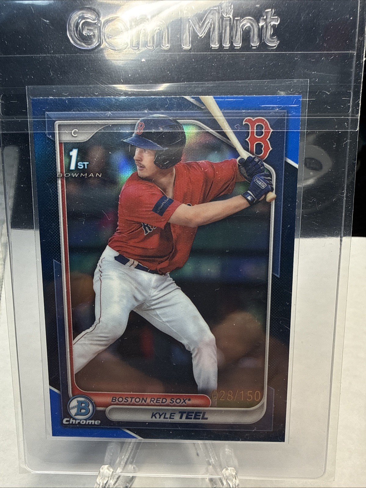 2024 Bowman 1st Chrome Kyle Teel #BCP-48 Blue Rapture Refractor /150 Red Sox💥💥