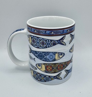 Portugal Fish Colorful Mosaic Tile Style Coffee Mug Tea Cup Tiles Mosaic EUC