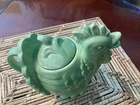 Red Wing Green Rooster Teapot #257