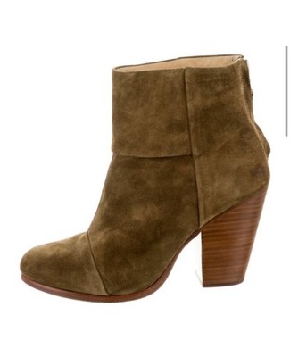 Rag & Bone Olive/Brown Suede Heeled Boots Women's