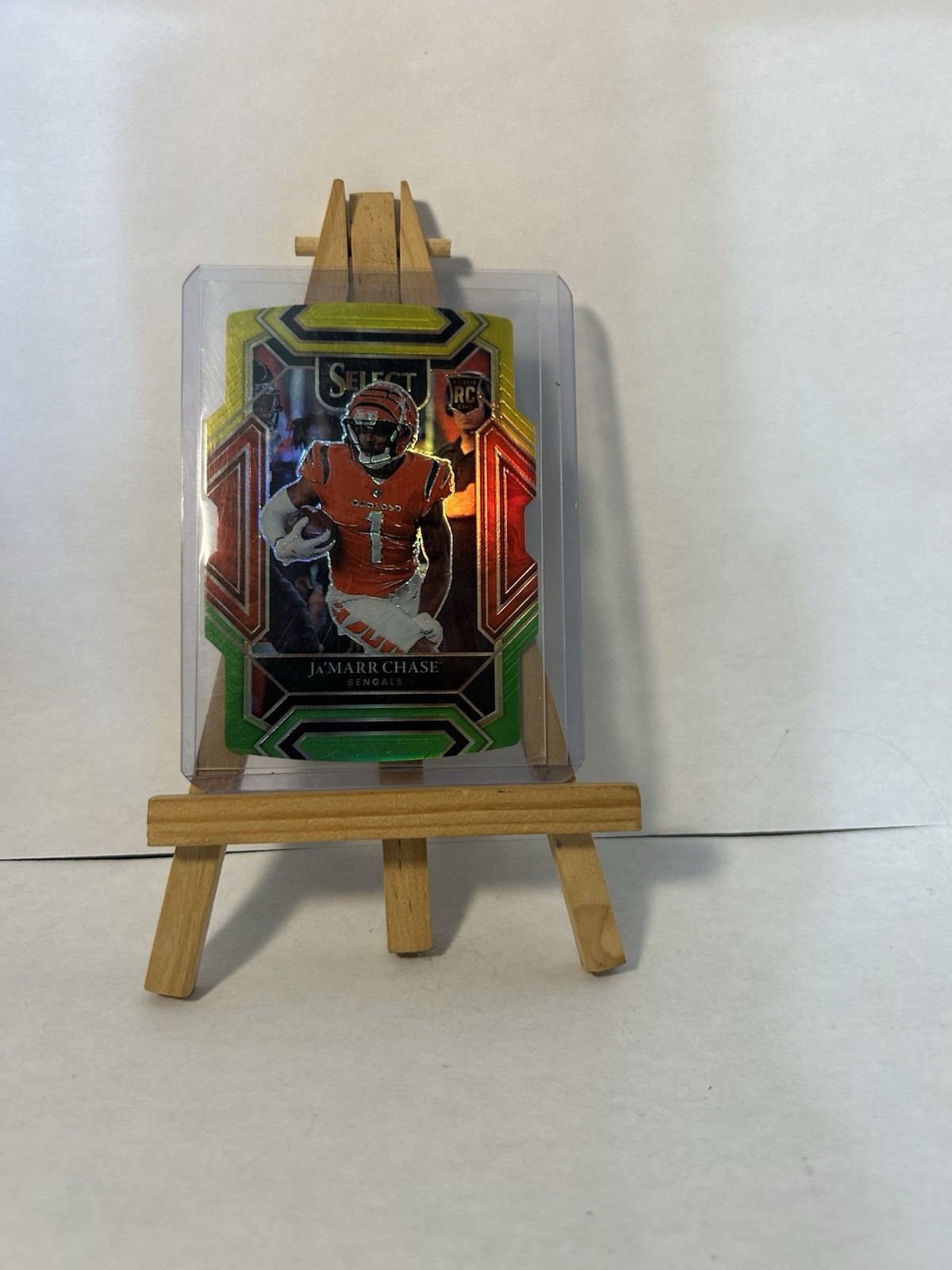 2021 Ja'Marr Chase Select Green Yellow Die-Cut Club Level Rookie RC #247 Bengals