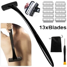 Long Handle Men Back Razor Shaver Groomer Full Body Hair Removal Trimmer Wet&Dry