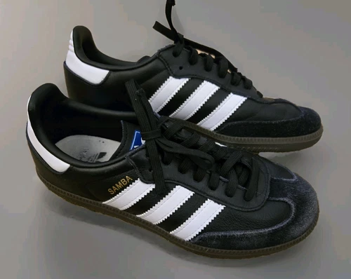 Scarpe sneakers Adidas bambino Samba classiche basse nere bianche giovani taglia 2 5 pelle