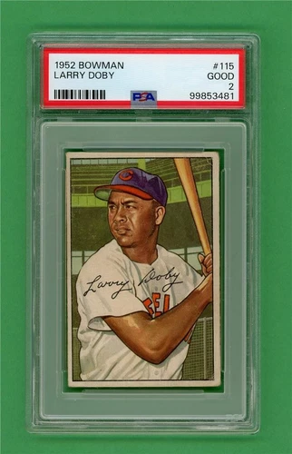 1952 Bowman #115 Larry Doby ** PSA Good 2 ** Cleveland Indians old baseball card