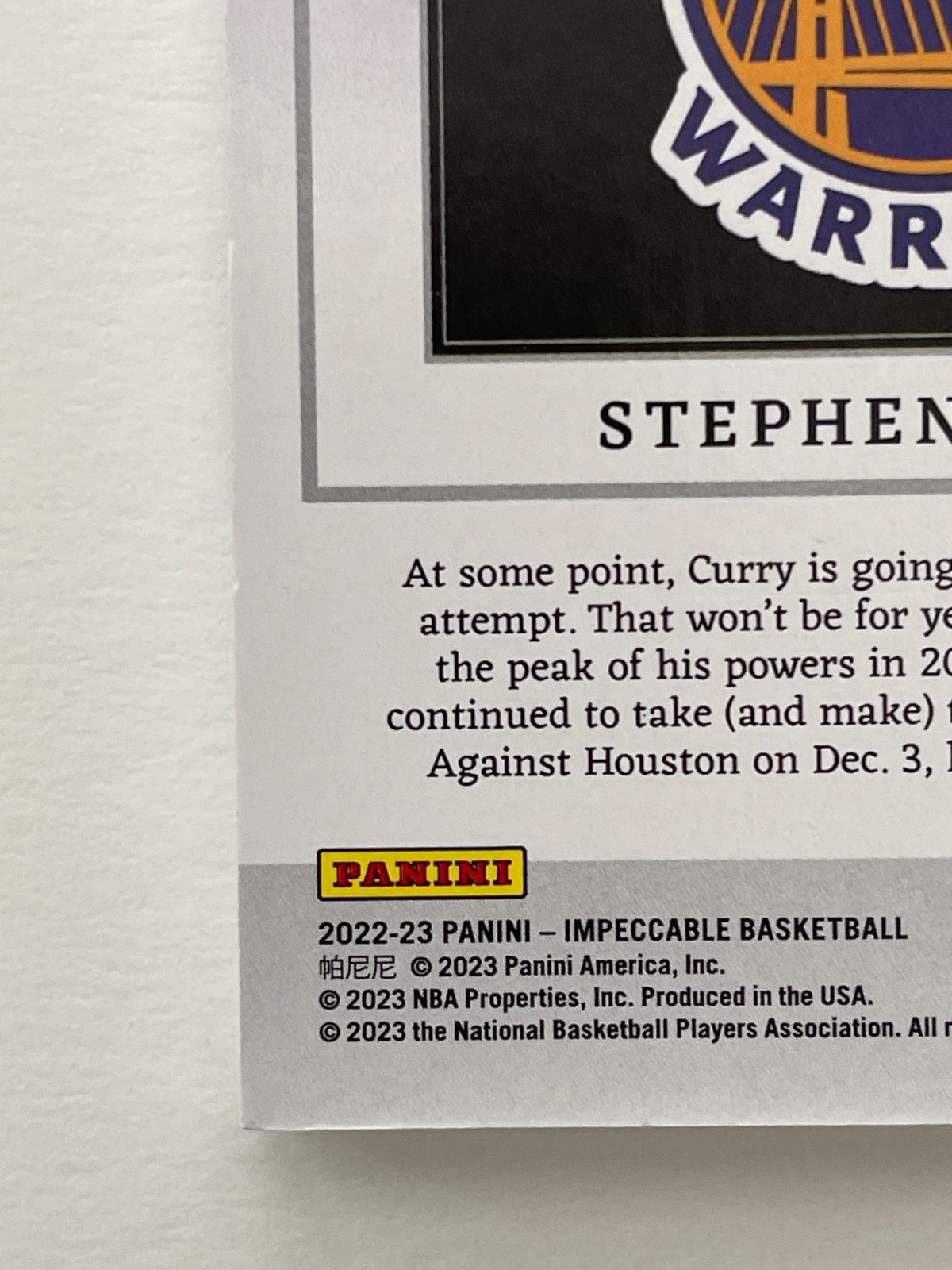 2022-23 Panini Impeccable Stephen Curry #16 Silver 1 Oz NBA Logo Holo Gold /10 view 12