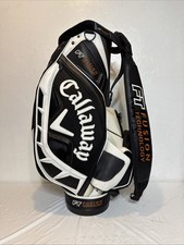 Callaway FT Fusion Tour Staff Stand Bag White/Black Leather 6 Way PGA Assistant