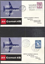 1986 BEA First Flight to Denmark and return. Fine condition