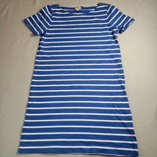 J Crew Womens XS Dress Short Sleeve Blue White Stripe Stretch Pullover