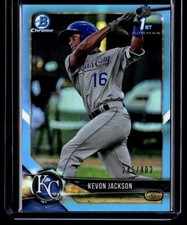 1-2018 Bowman Draft Chrome Sky Blue Refractor Kevon Jackson Royals 245/402