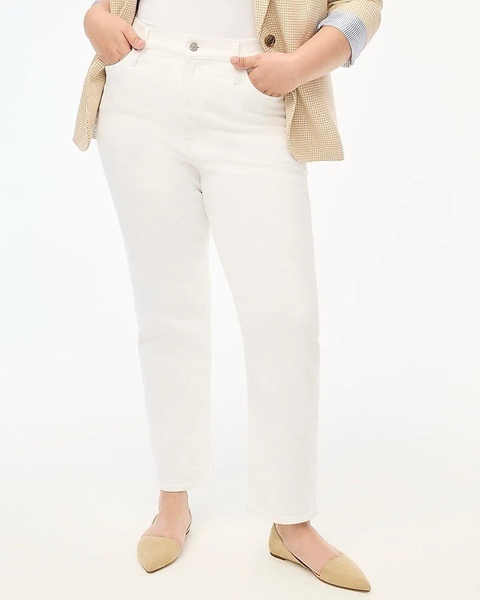 ESSENTIALS Jeans J.Crew Factory Essential bianco dritto elasticizzato tutto il giorno nuovo con etichetta taglia 27