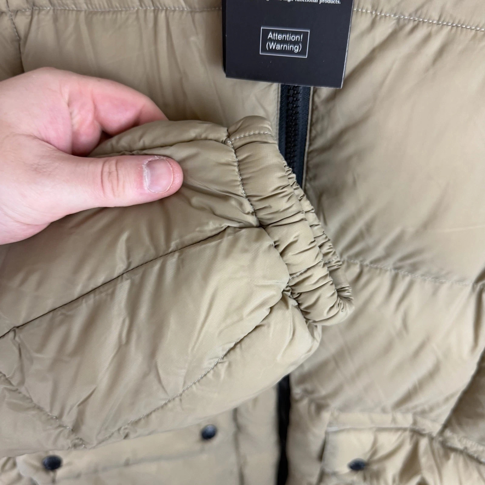 Taion Puffer Jacket Mens Medium Beige Mountain Volume Hooded Down Jacket BNWT - product detail image 10