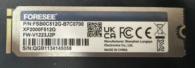 New Pull Open Box Foresee 512GB FSB0C512G-B7C0700 2280 SSD Hard