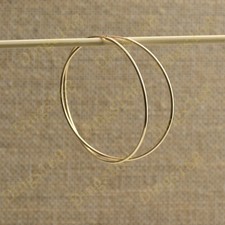 Classic 18K Yellow Gold Filled Light-Weight 50mm/2" Large Endless Hoop Earrings