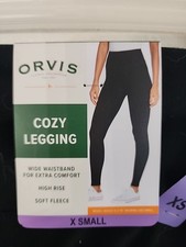 Orvis Wide Waistband High Rise Cozy Leggings Black Women's Size XS