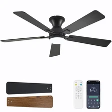 Ceiling Fans with Lights, 52 Inch Low Profile Ceiling Fan with Light and Remo...