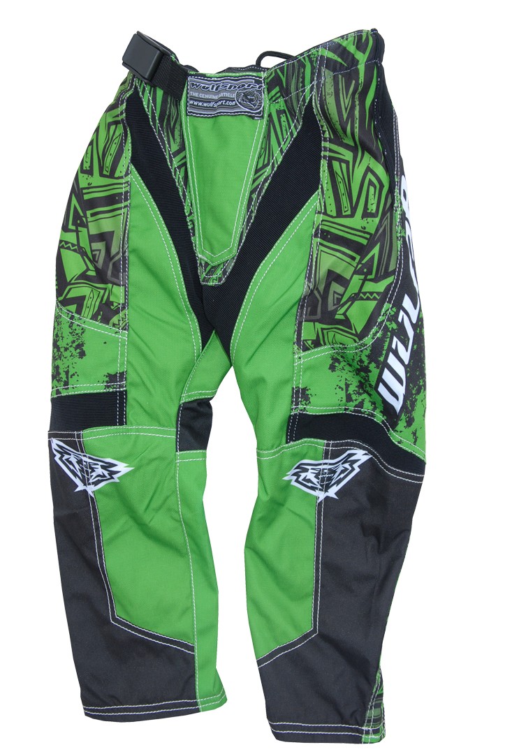 Wulfsport Kids Children Junior Motorcycle Motocross Racing Pants Green Off Road