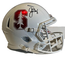 John Elway Autographed Stanford Cardinal White Replica Helmet BAS COA
