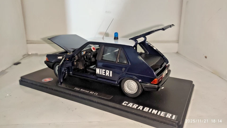 Fiat Ritmo 60 cl 4 fari Carabinieri polistil 1/24 1:25 artigianale - Immagine 3 di 4
