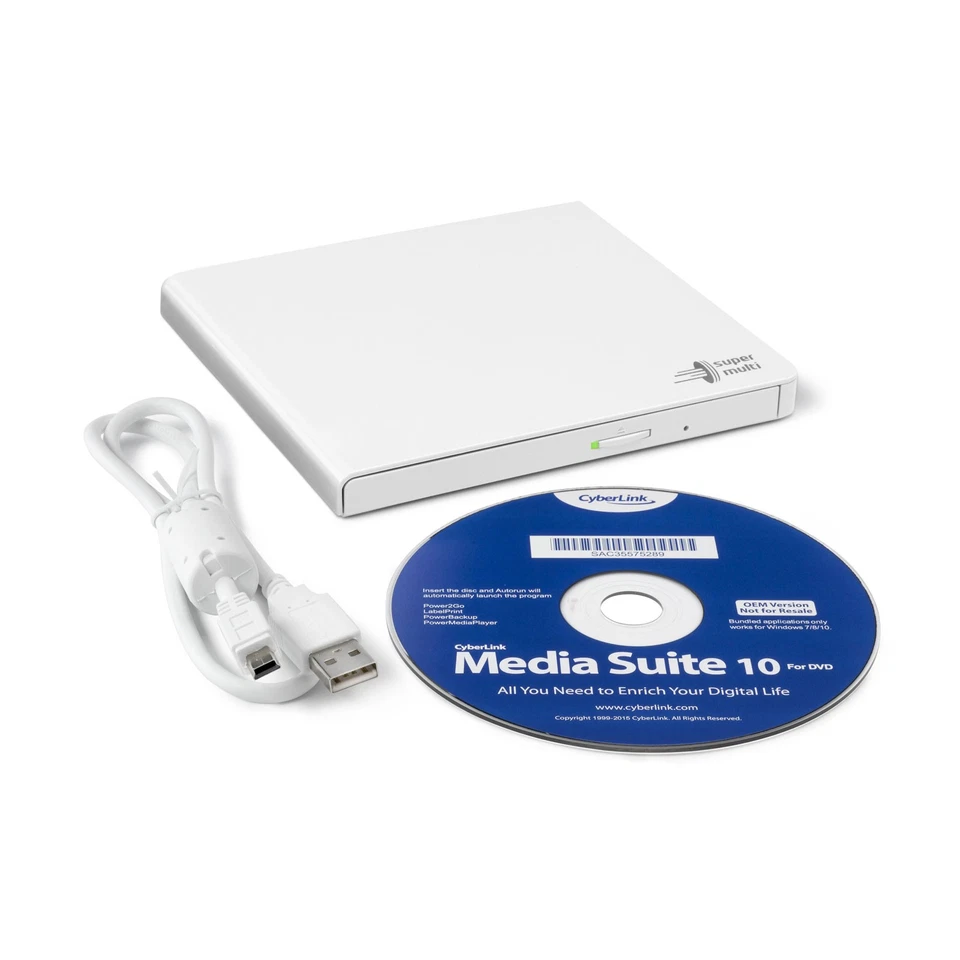 LG HLDS GP57EB40 DVD-RW-EX BK Externes DVD-Laufwerk Weiß - Bild 3 von 4