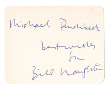 Bill Naughton Signed Card 1966 /Autographed Playwright Alfie