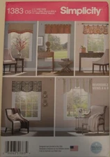Simplicity- 1383 - Valances for 36" to 40" Wide Windows