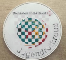 Gummi Rubber 3D Emblem Patch Jugendrotkreuz JRK Ärmelabzeichen Aufnäher Klett