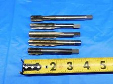 5 PCS VARIOUS BRANDS 1/2 - 13 HSS SPIRAL POINT AND PLUG TAPS STRAIGHT FLUTE .5