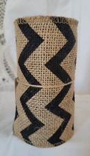 Black Chevron Burlap Jute Ribbon Unwired 5in by 10ft