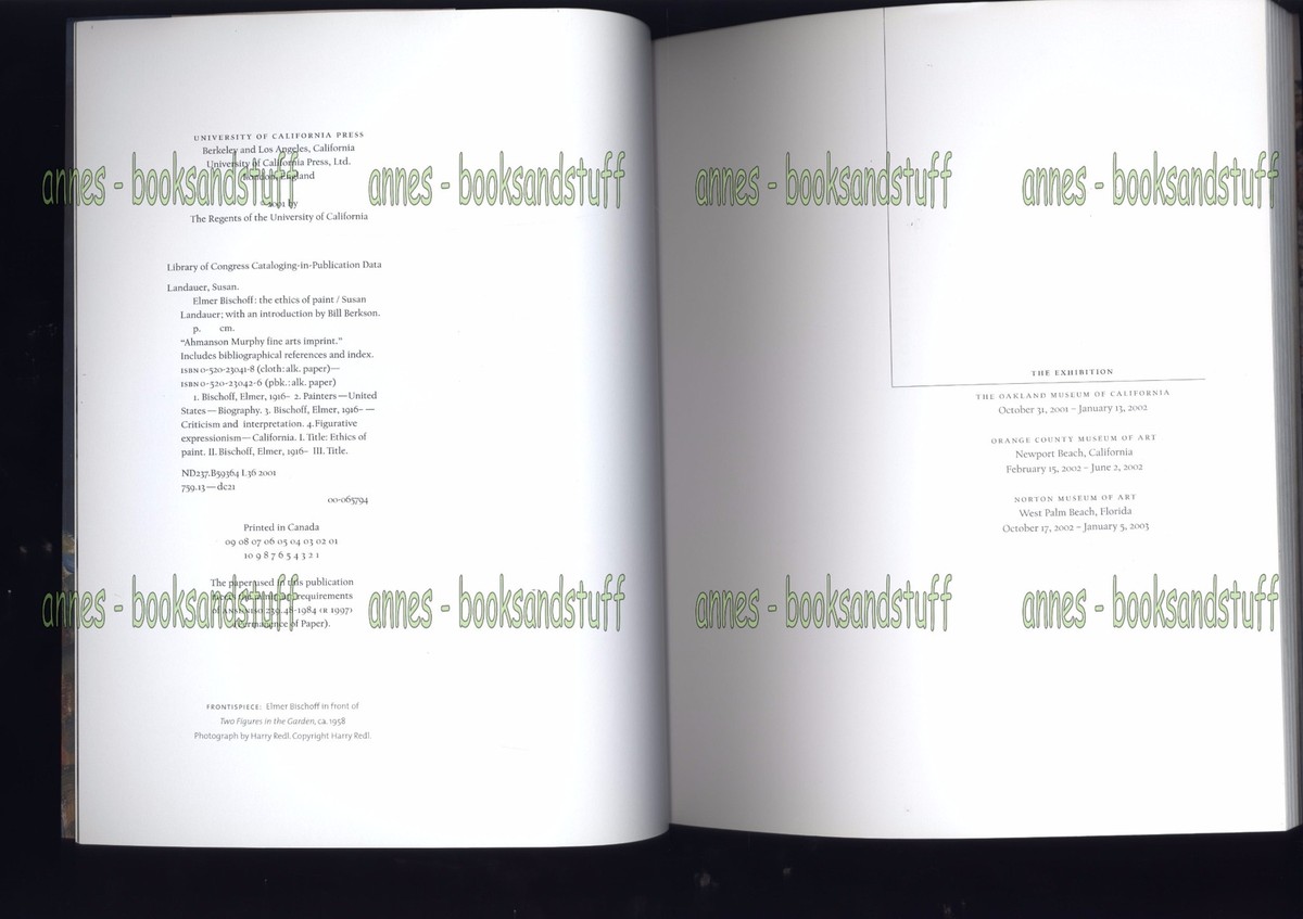 ELMER BISCHOFF the ethics of Paint by Susan Landauer * 2001