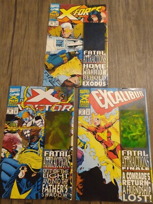 x force , x factor and x calibur comics